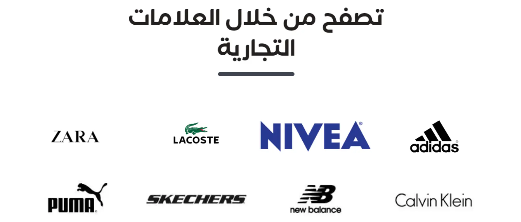 الماركات التجارية معروضة في صور مربعة في الصفحة الرئيسية